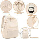 BTOOP School Backpack for Teens Large Corduroy Bookbag Lightweight 15.6 inch Laptop Bag for Girls Women Casual High School College