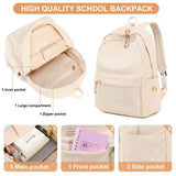 BTOOP School Backpack for Teens Large Corduroy Bookbag Lightweight 15.6 inch Laptop Bag for Girls Women Casual High School College