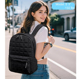 BTOOP Travel Backpack for Women Work Backpack Quilted College Backpacks for School Fit 15.6 Inch Laptop (Quilting - Black)