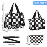Buffalo Plaid Check Black White Gym Duffel Bag Travel Weekender Gear Bag with Adjustable Strap for Sports Large Capacity