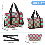 Buffalo Plaid Check Red Green Gradient Luggage Travel Bag Travel Weekender Gear Bag with Adjustable Strap for Trekking Large Capacity
