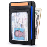 Buffway Slim Minimalist Front Pocket RFID Blocking Leather Wallets for Men and Women - Cross Black