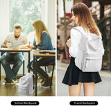 Buluzine DIY Canvas Backpack White Backpack Large Casual Daypack Satchel Laptop Backpack Unisex, standard