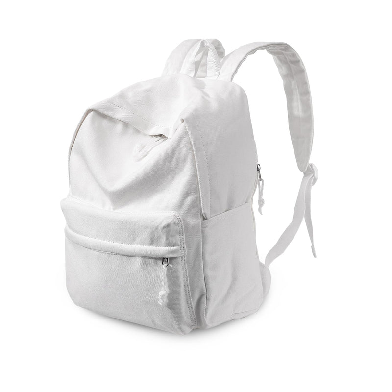 Buluzine DIY Canvas Backpack White Backpack Large Casual Daypack Satchel Laptop Backpack Unisex, standard