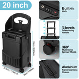 Bulyoou 20 Inch Ride on Luggage with Seat for Kids Expandable Ride on Suitcase with Spinner Wheels and Locks for Travel