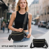 Bum Bag Crossbody Bags for Women Fashion Waist Packs Large Fanny Packs Belt Bag Checkered Purse Handbags Wallets Purses Trendy Shoulder Bag (Black - new, One Size)