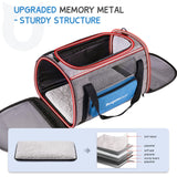 BurgeonNest Cat Carrier for Large Cats 20 lbs,Medium Pet Under 25 lbs,2 Puppy and Small Dogs with Unique Side Bag,Top Load Pet Carrier Soft - Sided Escape Proof with 4 Ventilated Windows