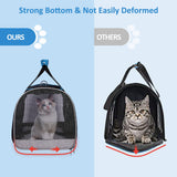 BurgeonNest Cat Carrier for Large Cats 20 lbs,Medium Pet Under 25 lbs,2 Puppy and Small Dogs with Unique Side Bag,Top Load Pet Carrier Soft - Sided Escape Proof with 4 Ventilated Windows