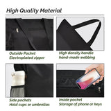 Buringer Large Waterproof Beach Bag for Women Sandproof Tote Bag with Zipper and Pockets Pool Bag for Travel Gym Vacation (Black)