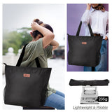 Buringer Large Waterproof Beach Bag for Women Sandproof Tote Bag with Zipper and Pockets Pool Bag for Travel Gym Vacation (Black)