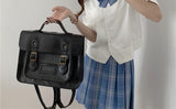 Buxomigrl Black Backpack Bag Leather Backpacks Casual Adjustable Shoulder Bookbag Tote Messenger Bag