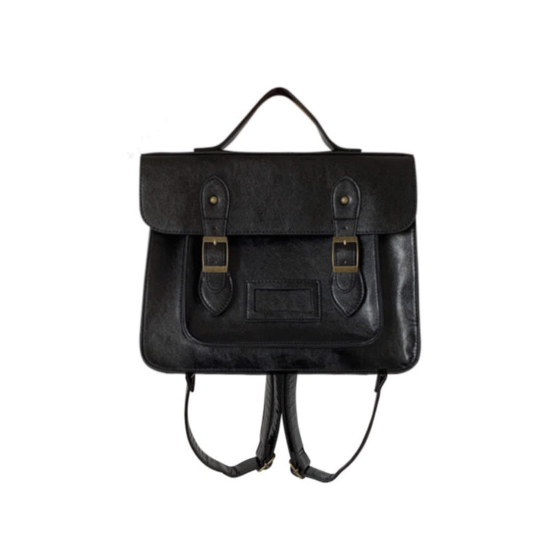 Buxomigrl Black Backpack Bag Leather Backpacks Casual Adjustable Shoulder Bookbag Tote Messenger Bag