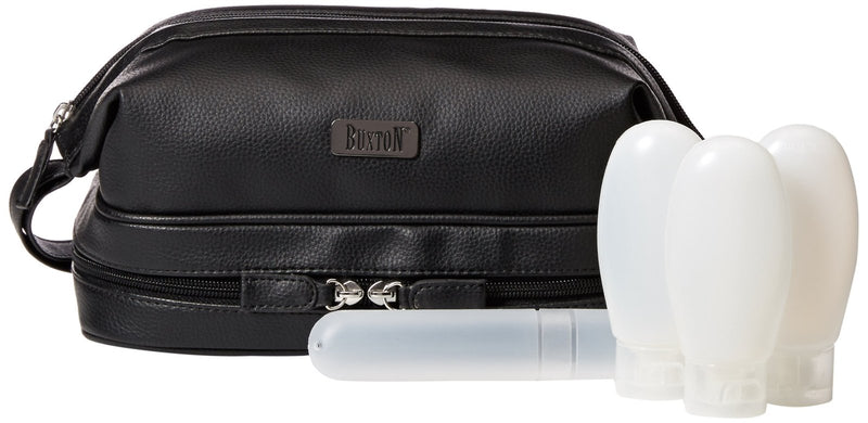 Buxton Men's Framed Kit with Bonus Travel Items, Black, One Size