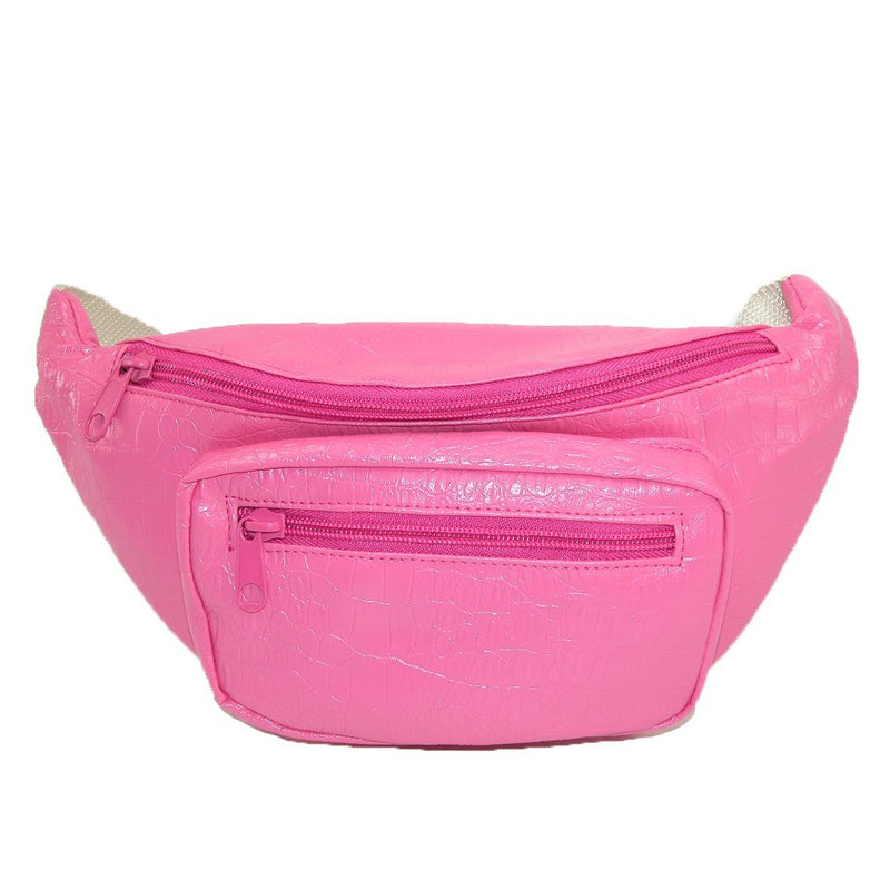 Buxton Pink Croc Print Fanny Waist Pack