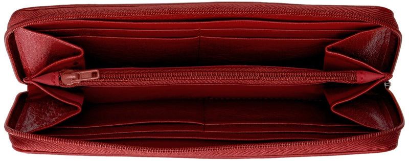 Buxton Roma Zip - Around Organizer Clutch, Dark Red