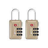 BV TSA Accepted Luggage Travel Lock, Set-Your-Own Combination Lock for School Gym Locker, Luggage Suitcase Baggage Locks, Filing Cabinets, Toolbox, Case (Champagne Gold, 2 Pack)