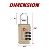 BV TSA Accepted Luggage Travel Lock, Set - Your - Own Combination Lock for School Gym Locker, Luggage Suitcase Baggage Locks, Filing Cabinets, Toolbox, Case (Champagne Gold, 2 Pack)