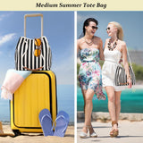 Bydenwely Women's Canvas Summer Tote Bags Medium Shoulder Bag Daily Working Handbag for Holiday Travel Pool (Black)