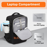 Bymontin Smart Suitcase - style Laptop Backpack, 25L / 35L Practical Travel Bag for Work, Leisure & Flight, Luggage - Style Commuter Pack (Black, 35L)