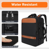 Bymontin Smart Suitcase - style Laptop Backpack, 25L / 35L Practical Travel Bag for Work, Leisure & Flight, Luggage - Style Commuter Pack (Black, 35L)