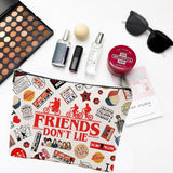 Byqone Stranger Merch Thing Makeup Bag, Friendship Gifts Friends Don't Lie Makeup Zipper Pouch Bag for Fans Birthday