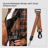 C Coiro Leather Camera Sling Bag, Weather Resistant Crossbody Camera Bag with Tripod Holder (Tripod not included), for Canon, Sony, Nikon, Professional Pouch for Photographers, Color Brown