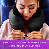 Cabeau Airplane Travel Pillow for Long Flights - Evolution S3 - Supportive Memory Foam with Seat Straps to Secure Your Head and Neck and Provides 360° Support (Jet Black)