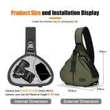 CADeN Camera Bag Sling Backpack Camera Case Waterproof with Rain Cover Tripod Holder, Compatible for DSLR/SLR Mirrorless Cameras (Canon Nikon Sony Pentax) and Accessories Green
