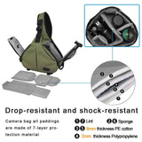 CADeN Camera Bag Sling Backpack Camera Case Waterproof with Rain Cover Tripod Holder, Compatible for DSLR/SLR Mirrorless Cameras (Canon Nikon Sony Pentax) and Accessories Green