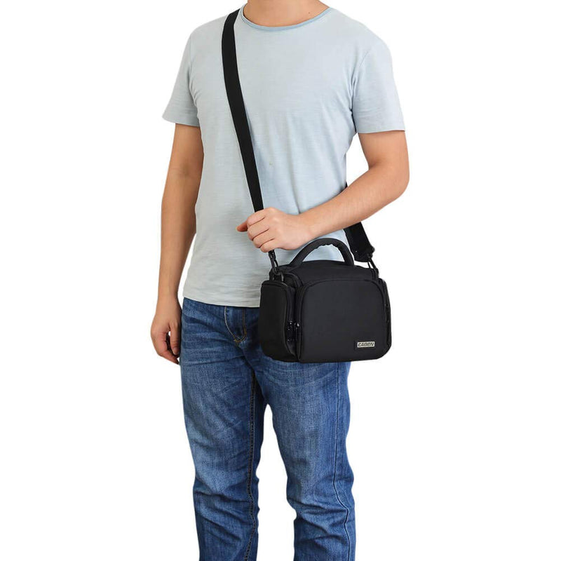 CADeN Compact Camera Shoulder Crossbody Bag Case Compatible for Nikon, Canon, Sony SLR/DSLR Mirrorless Cameras and Lenses Waterproof(1.0 S, Black)
