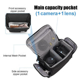 CADeN Compact Camera Shoulder Crossbody Bag Case Compatible for Nikon, Canon, Sony SLR/DSLR Mirrorless Cameras and Lenses Waterproof(1.0 S, Black)