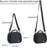CADeN Compact Camera Shoulder Crossbody Bag Case Compatible for Nikon, Canon, Sony SLR/DSLR Mirrorless Cameras and Lenses Waterproof(1.0 S, Black)
