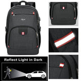 CAFELE Backpack,Waterproof Large 17in Laptop Backpack for Trip School Work Bookbag Computer Rucksack with USB Charging Port,Water Resistant Sturdy Backpack for Men Women,Grey