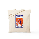 CafePress Obey The English Bulldog Tote Bag Reusable Natural Beige Canvas Shopping Bag | Backpacks4Less