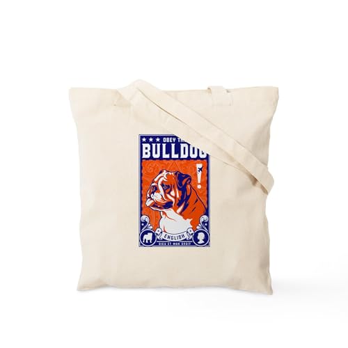 CafePress Obey The English Bulldog Tote Bag Reusable Natural Beige Canvas Shopping Bag