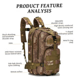 CAKEEYUM Camping Backpack Large Capacity Waterproof Oxford Fabric Hiking Backpack with Multi - Pockets for Exploring Hiking Hunting Camping, Packable, Rucking, Hi