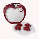 Calo Charm Y2K Kawaii AppleShaped Ita Backpack Women Cutecore Anime Lolita Cute DIY Badge Pin Display Purse Crossbody Bags (Red)