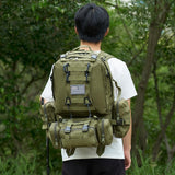 CALUOMATT Large Military Tactical Backpack for Men, 40 - 50L Backpacks for Women, Bug out Bag Army 3 Days Pack Bags Rucksack with Molle System Green
