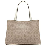 Calvin Klein Adeline Triple Compartment Satchel, Almond/Taupe/Cherub White