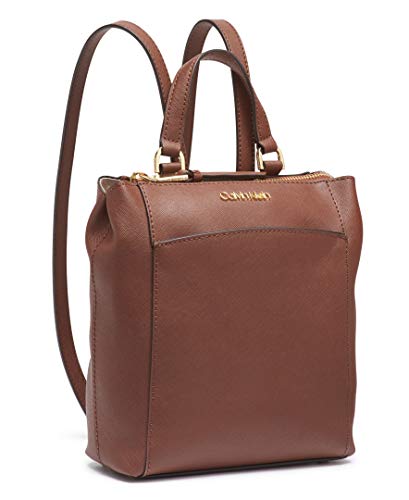 Calvin Klein Hayden Saffiano Leather Backpack, Walnut
