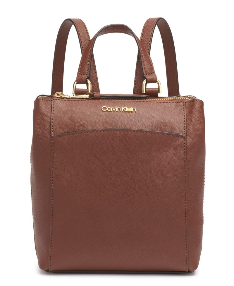 Calvin Klein Hayden Saffiano Leather Backpack, Walnut