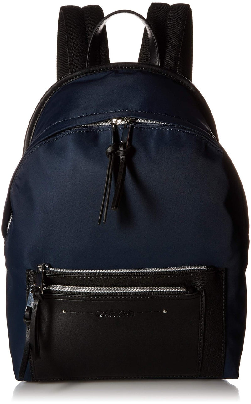 Calvin Klein Lisa Nylon Front Zipper Pocket Backpack, navy combo