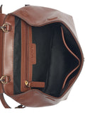 Calvin Klein Lock Daytona Leather Statement Backpack, Walnut