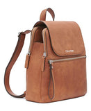 Calvin Klein Reyna Novelty Key Item Flap Backpack, Caramel Mix