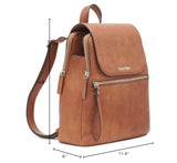 Calvin Klein Reyna Novelty Key Item Flap Backpack, Caramel Mix