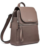 Calvin Klein Reyna Novelty Key Item Flap Backpack, Cocoa, One Size