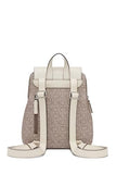 Calvin Klein Reyna Signature Key Item Flap Backpack, Almond/Taupe/White, One Size