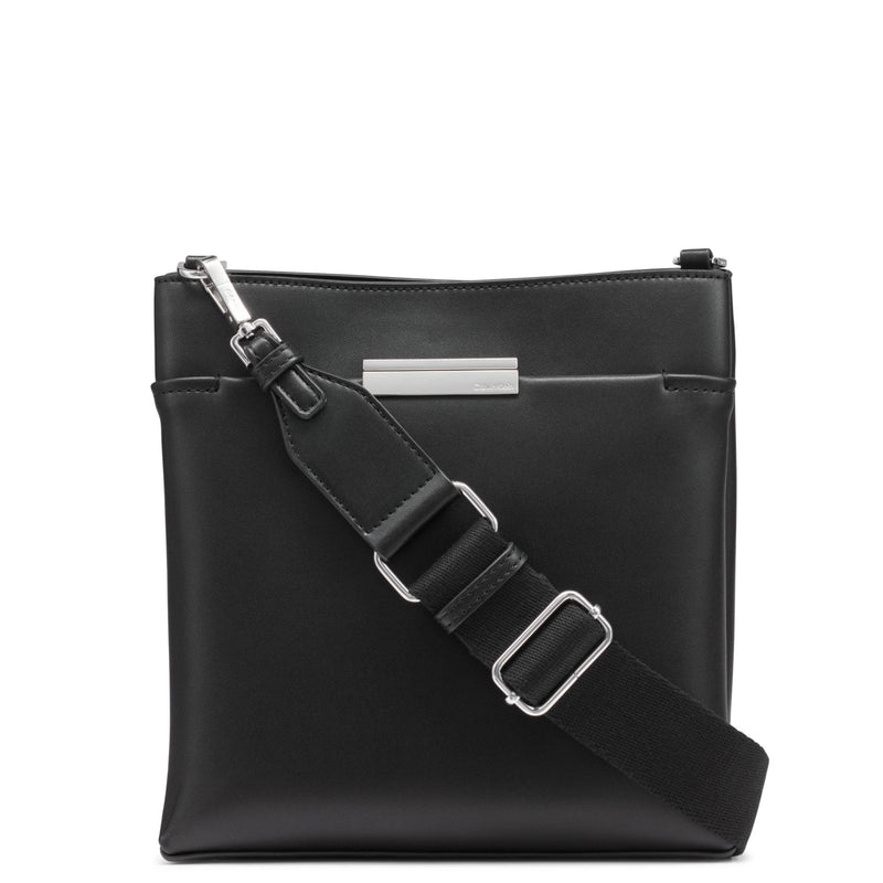 Calvin Klein Soma North/South Messenger Crossbody, Black/Silver, One Size