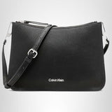 Calvin Klein Sonoma Bubble Lamb Novelty Messenger Crossbody, black/silver, One Size