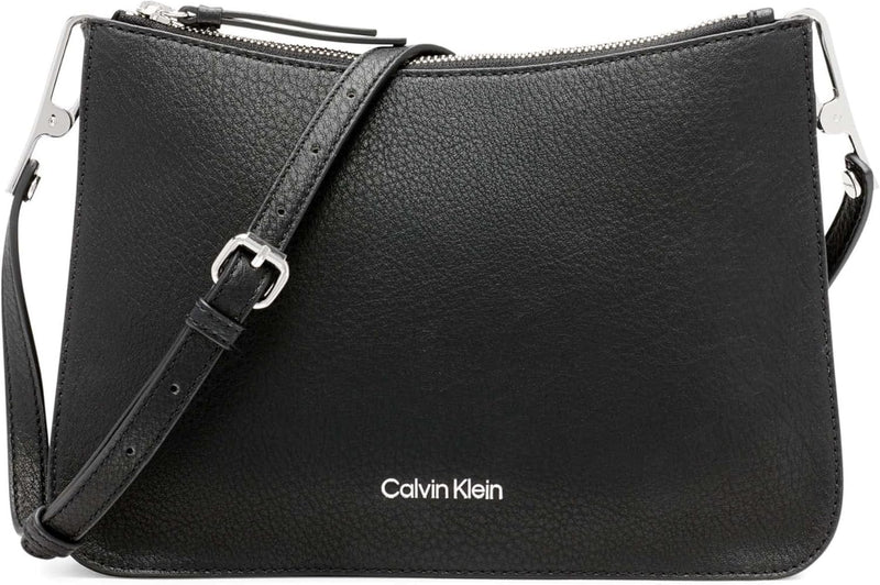 Calvin Klein Sonoma Bubble Lamb Novelty Messenger Crossbody, black/silver, One Size